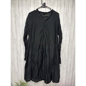 Womens Size XL CP Shades Black Cotton Silk Blend Tunic Dress EUC